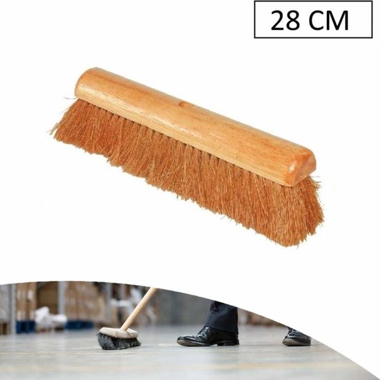 Benson Bezemkop binnen - bruin - hout - kokos borstelharen - 28 cm - Zaalbezem van Benson — afbeelding 2