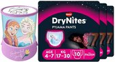 DryNites Luierbroekjes Girl 4-7 jaar Voordeelbox + Gratis Frozen Led Projector Lamp Pakket