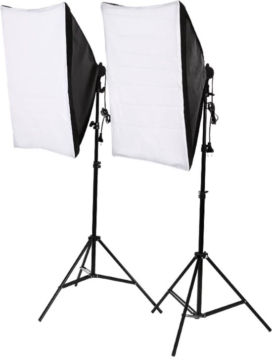 PIXETOOL Softbox Kit Studio Photo et Éclairage - 2 Softbox 50x70 cm, 2 Parapluie Photographie, 2