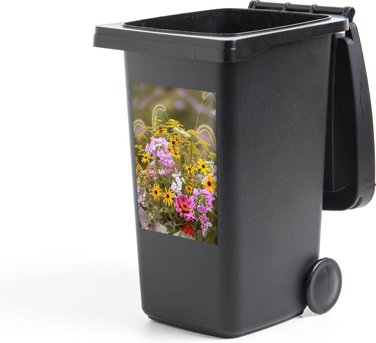 Container sticker Bloemen - Gieter - Kleur - 40x60 cm - Kliko sticker