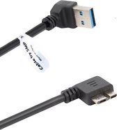 OneOne 0,24 m Micro USB 3.0 kabel. Haaks neer en haaks rechts. 5 Gbps Micro USB B kabel is geschikt voor o.a. externe harde schijf / portable harde schijf (HDD)