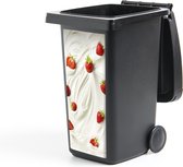 Container sticker Aardbei - Yoghurt - Rood - 38x80 cm - Kliko sticker