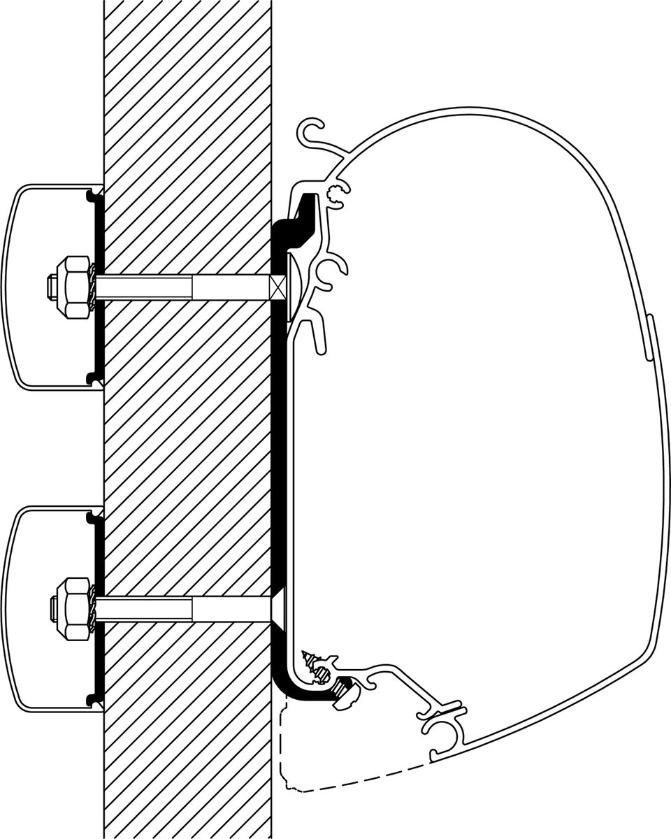 Thule vlakke adapter 40 cm voor luifel serie 5 - Montage adapters