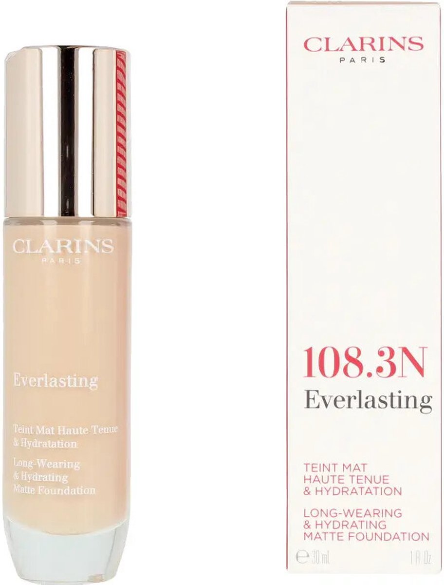 Goedkoopste Clarins Everlasting Long-Wearing & Hydrating Matte Foundation - Long-Lasting Moisturizing Makeup With Matte Effect 30 Ml 108.3N