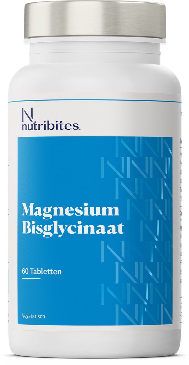 Goedkoopste Nutribites Magnesium Bisglycinaat - Ondersteunt de weerstand - Goed voor spieren en botten - Met vitamine D - 60 Vegetarische tabletten