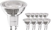 Ledvion 10X LED GU10 Spot Dimbaar, 5W, 2700K, 345 Lumen, Full Glass, Dimbare LED Lamp, Inbouwspots, Plafondlamp