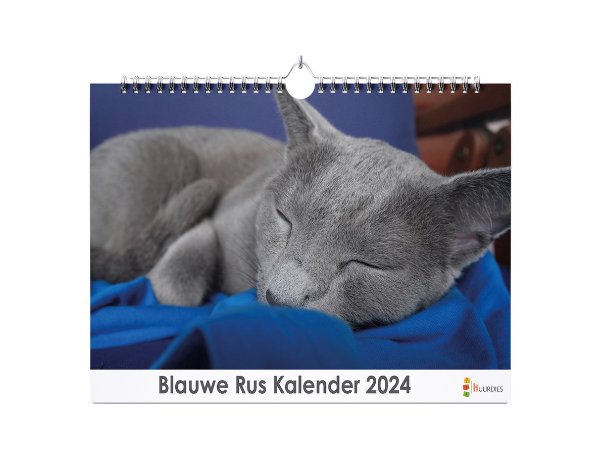 Huurdies - Blauwe Rus Kalender - Jaarkalender 2024 - 35x24 - 300gms