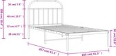 vidaXL - Bedframe - met - hoofdbord - metaal - zwart - 100x200 - cm