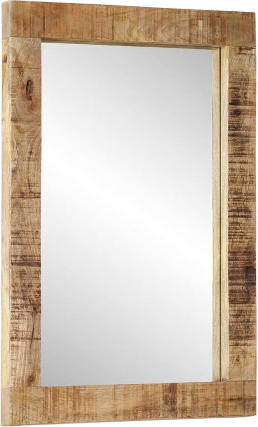 vidaXL Miroir 70 x 50 cm Bois de manguier massif et verre