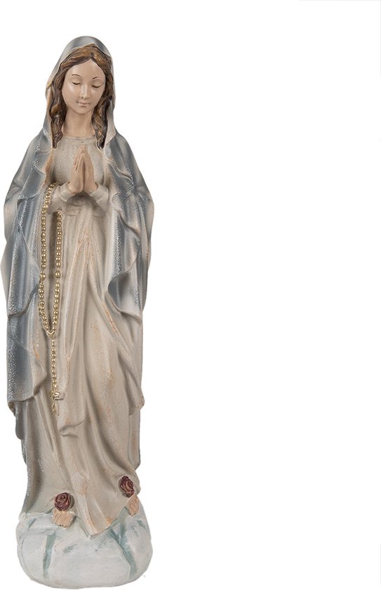Clayre & Eef Beeld Maria 35 cm Grijs Polyresin