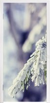 Deursticker Winter - Dennenboom - Sneeuw - Landelijk - 90x215 cm - Deurposter