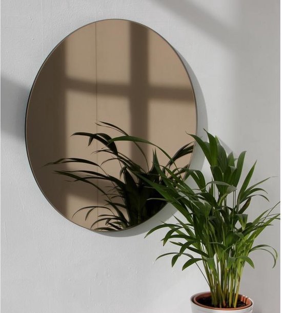 Miroir rond - Miroir adhésif - Sans cadre - Bronze - Diamètre : 50