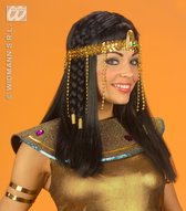 Widmann - Egypte Kostuum - Egyptisch Hoofdstuk Met Parels - Goud - Carnavalskleding - Verkleedkleding
