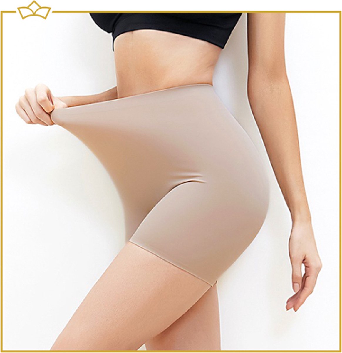 ATTREZZO® Corrigerend ondergoed dames – Shapewear short – Beige – Comfortabel broekje onder jurk – Maat XXL