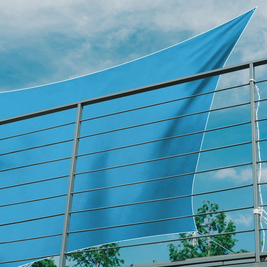 Zwembadafdekking Ferrarno zonnedoek rond PE blauw 457 cm [en.casa