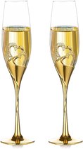 1 paar (2-delig) high-end champagneglazen, wijnglazen voor bruiloft/feest, creatieve wijnglazen, huwelijksverjaardagscadeau, zilver (goud, stijlen 1)