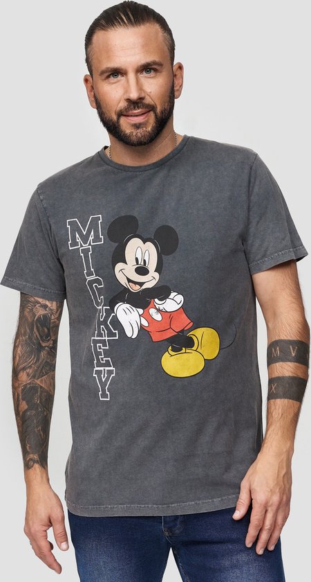 T-shirt récupéré Disney Mickey penché