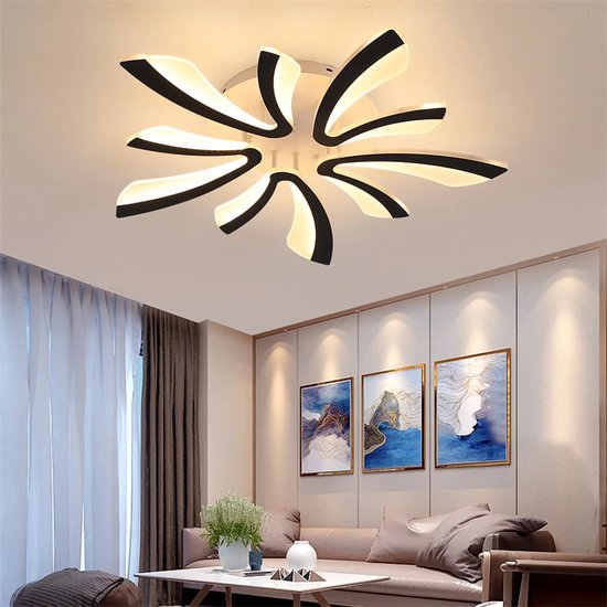 LuxiLamps - 5 Vleugel Plafondlamp - Met Afstandsbediening - Wit - Dimbaar - Woonkamerlamp - Moderne lamp - Plafonniere