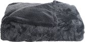 Gusta - Fleece plaid - Super zacht en warm fleece deken - 150 x 200 cm - Donkergrijs