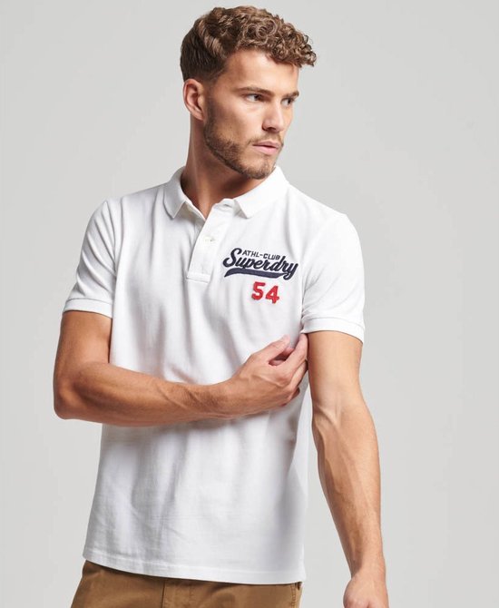 Superdry Applique Classic Fit Heren Polo - Wit - Maat XL