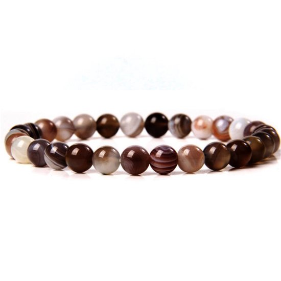 Foto: Bixorp gems koffie botswana agaat edelstenen armband 4mm edelsteen kralenarmband spiritueel cadeau 18cm