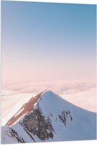 Vlag - Bergen - Sneeuw - Wolken - Bergtop - 80x120 cm Foto op Polyester Vlag