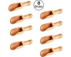 8 Stuks Mini Houten Lepels - Kleine Theelepeltjes - Houten Schepjes - Doseerschep Maatlepel - Lepels Voor Keuken, Koken, Kruiden, Koffie, Thee, Suiker en Zout - Spatel