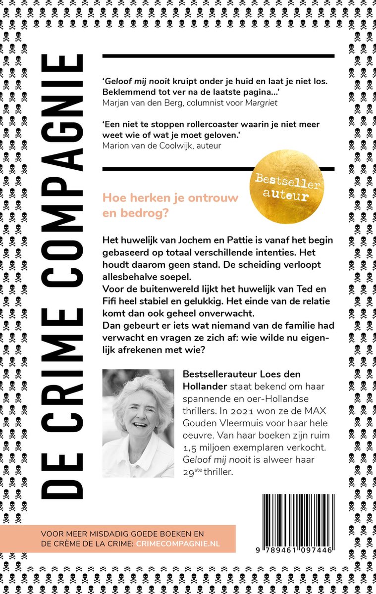Geloof mij nooit - back cover