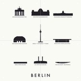 IXXI Berlin Architecture white - Wanddecoratie - Landen - 40 x 40 cm