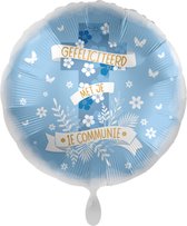 Communie gefeliciteerd - folieballon (blauw)