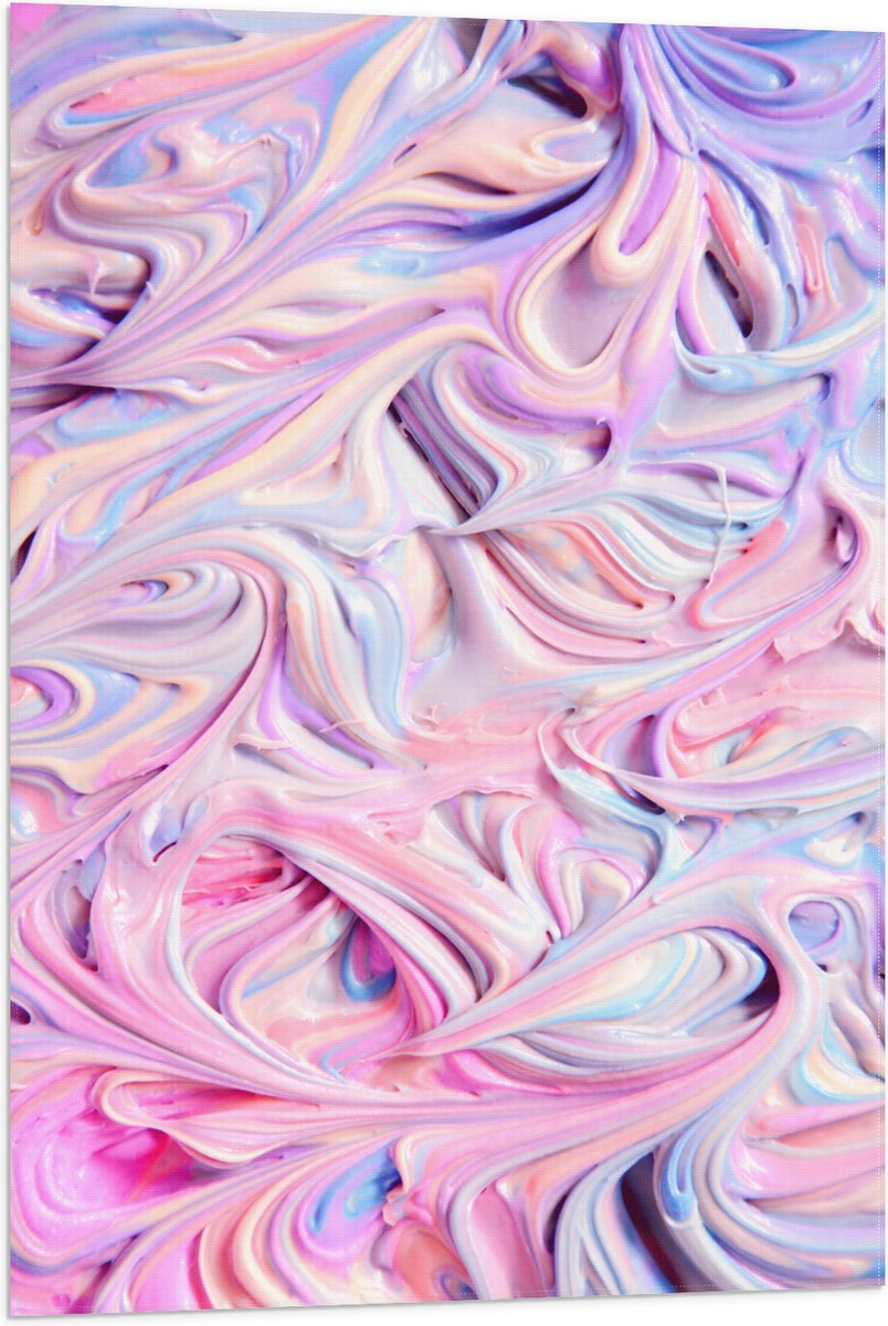Vlag - Mix van Pastelkleurige Verf - 60x90 cm Foto op Polyester Vlag
