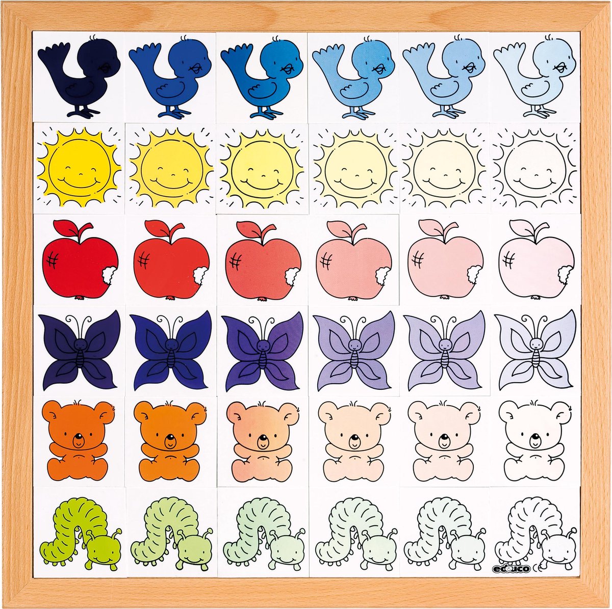 Educo Inlegraam - Educatief speelgoed - Sensorisch speelgoed - Spelend leren - Houten speelgoed - Kleurenkennis - Vanaf 4 jaar - 40x40 cm