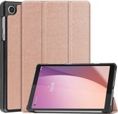 Tablet Hoes geschikt voor de Lenovo Tab M8 Gen 4 | Book Case met Standaard | Kunstlederen Beschermhoes | Tri-fold | Roze Goud