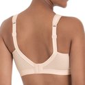 Achterkant van de beige Anita Active sportbeha met verstelbare schouderbandjes en mesh-detail.