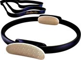 Zwarte Pilates ring inclusief Resistance band voor een effectieve workout - Yoga ring (38cm) met elastische Weerstandsband (35kg) booty band - Magic circle fitness ring met fitness Weerstandsbanden set| Audacity