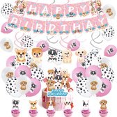 Honden party decoratie set Sweet Dogs 50-delig - hond - verjaardag - huisdier - dog - slinger - ballon - cupcake topper