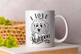 Mok I Love my Maltipoo - pets - honden - liefde - cute - love - dogs - dogs - dog mom - dog dad- cadeau - huisdieren