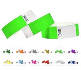 Bracelets Tyvek pour événements - 500 pièces - Vert fluo