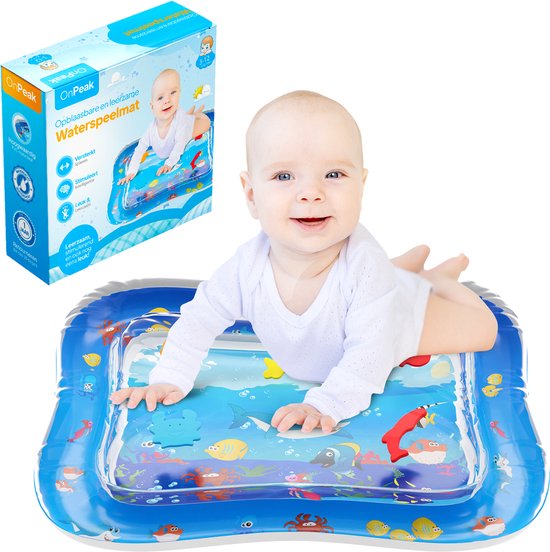 OnPeak Waterspeelmat Baby - Opblaasbaar - Speelkleed - Watermat - Kraamcadeau - Waterspeelgoed