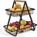 Fruitmand – Groot – Fruitschaal – Keuken Bureau Organizers – Aardappelbak – RVS Metaal – Zwart