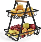 Panier de fruits - Bol de fruits - Rangement pour sièges-auto de bureau de Cuisine - Plateau de pommes de terre - Métal en acier inoxydable - Zwart