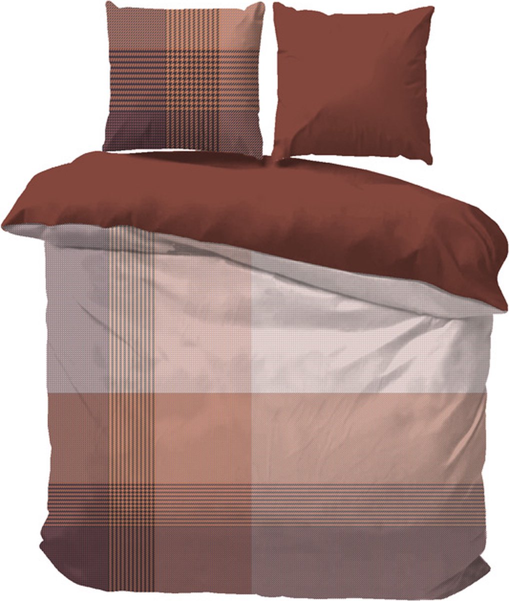 iSleep Dekbedovertrek Erik - Litsjumeaux XL - 260x200/220 cm - Terra
