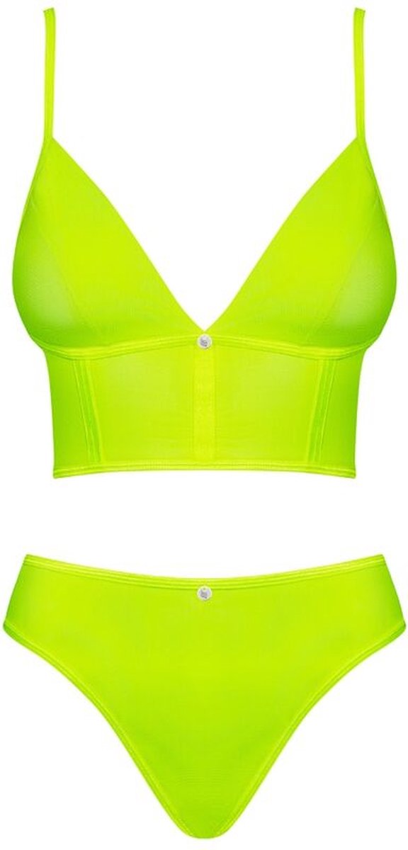 Obsessive - Neonia Top & Panties Geel S/M