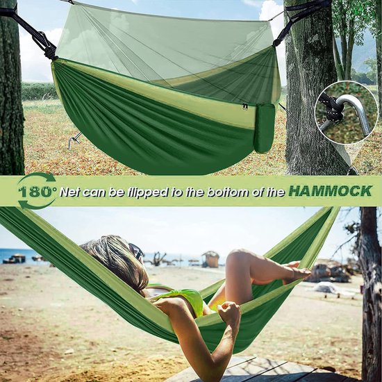 Fuegobird Hangmat Dubbele en enkele draagbare hangmat met boomtouwen, lichtgewicht nylon parachute-hangmatten Camping - Fuegobird
