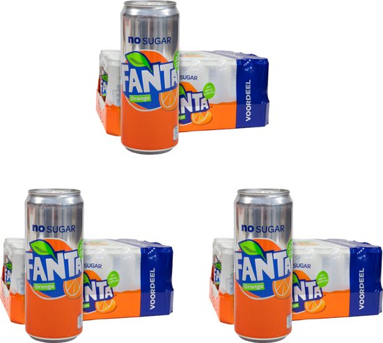 Fanta Orange - Zero - sleekcan - Triple Pack - 3x 24x33 cl - NL