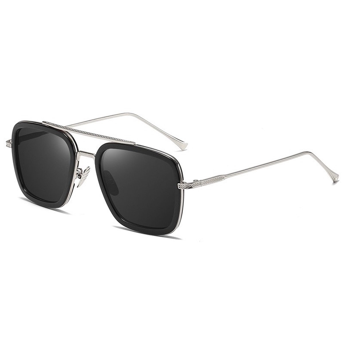 BUGOLINI® Hercules – Designer Zonnebril Voor Heren – Gepolariseerd – UV400 – Silvery Black
