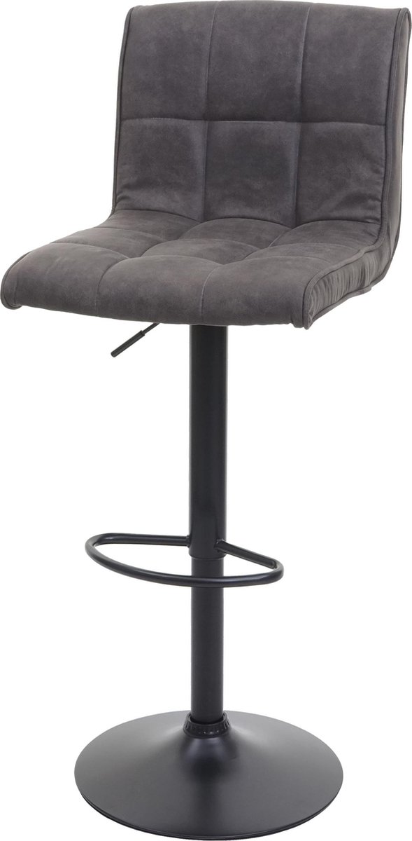 Barkruk MCW-B13, barkruk tegenkruk, imitatiesuède MVG-gecertificeerd ~ vintage donkergrijs