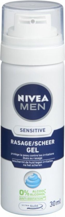 6x Nivea Men Gel à Raser Sensitive Mini 30 ml