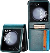Book Case Hoesje geschikt voor Samsung Galaxy Z Flip 5 - Flip Hoes Cover - Portemonnee Rustic Turquoise