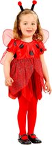 Widmann - Lieveheersbeest Kostuum - Lieveheersbeestje Met Voelsprieten - Meisje - Rood - Maat 104 - Carnavalskleding - Verkleedkleding
